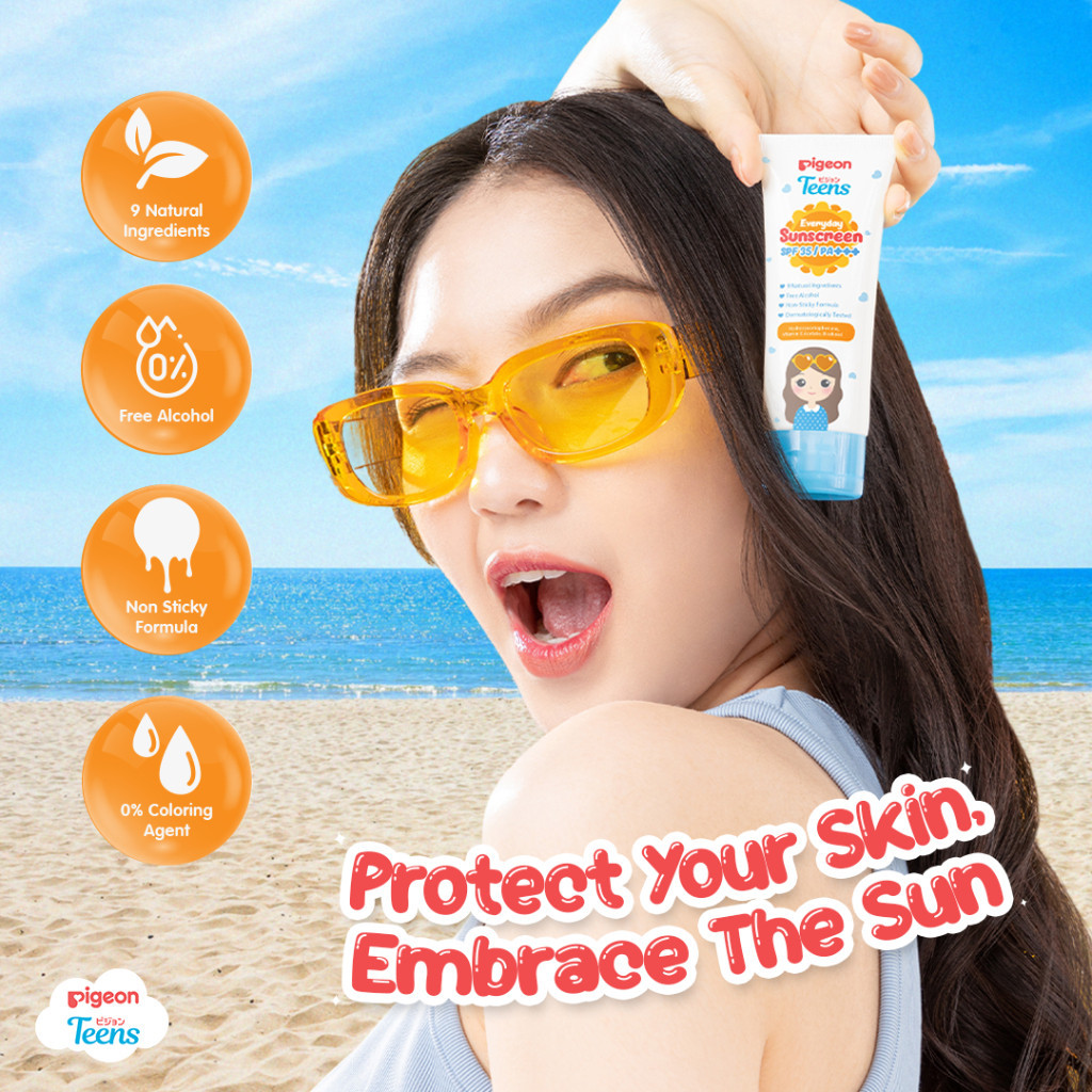 Pigeon Teens Everyday Sunscreen SPF 35 PA+++ 60ml Sunblock Wajah Non Sticky Foto 6
