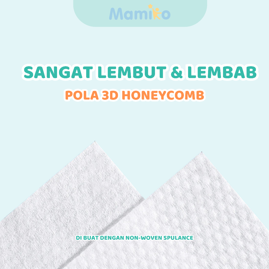 Tisu Basah Bayi Mamiko Pure Water 50s Bebas Alkohol & Parfum 2 Pack Foto 4