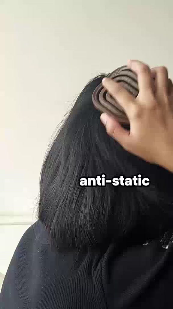 Sisir Rambut Anti Rontok Yao Portable Wood Texture Asli Korea