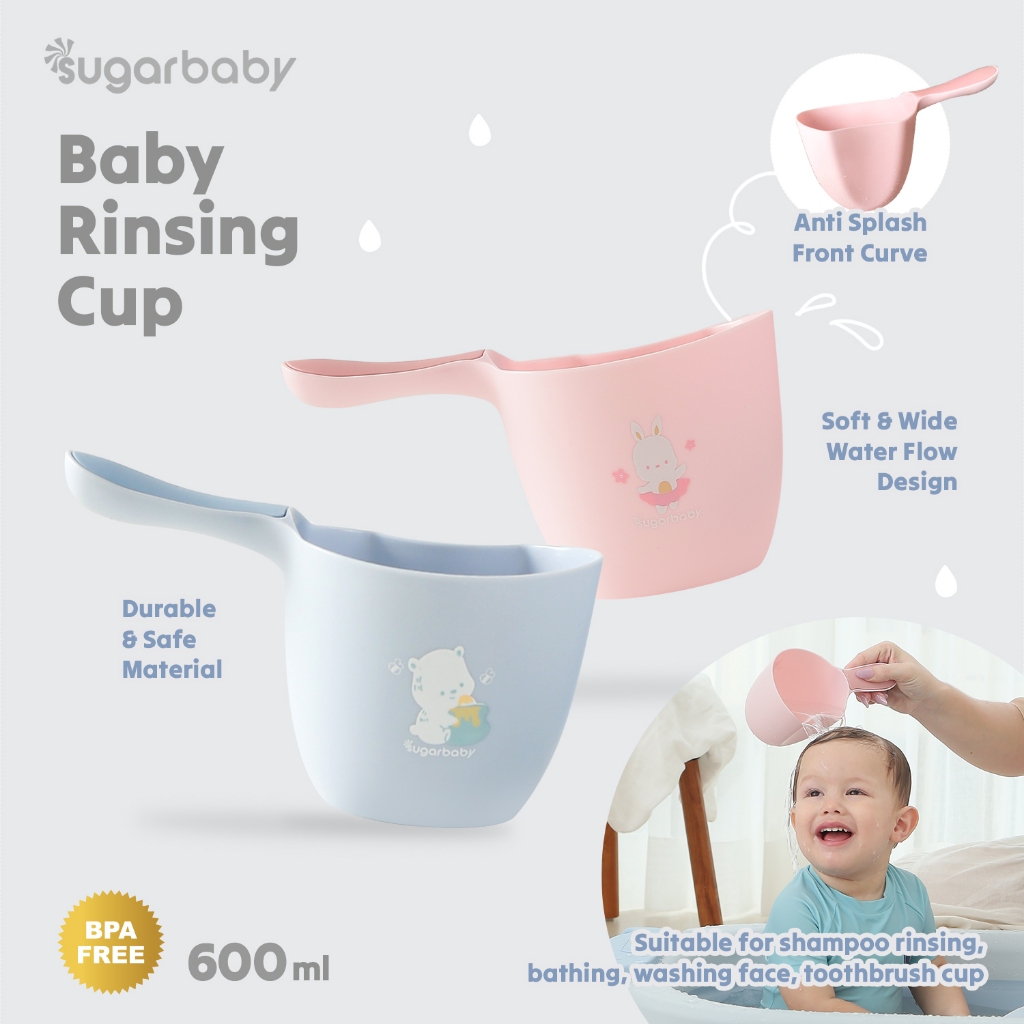 Sugarbaby Baby Rinsing Cup 600ml | Gayung Mandi Bayi Anti Air Masuk Mata BPA