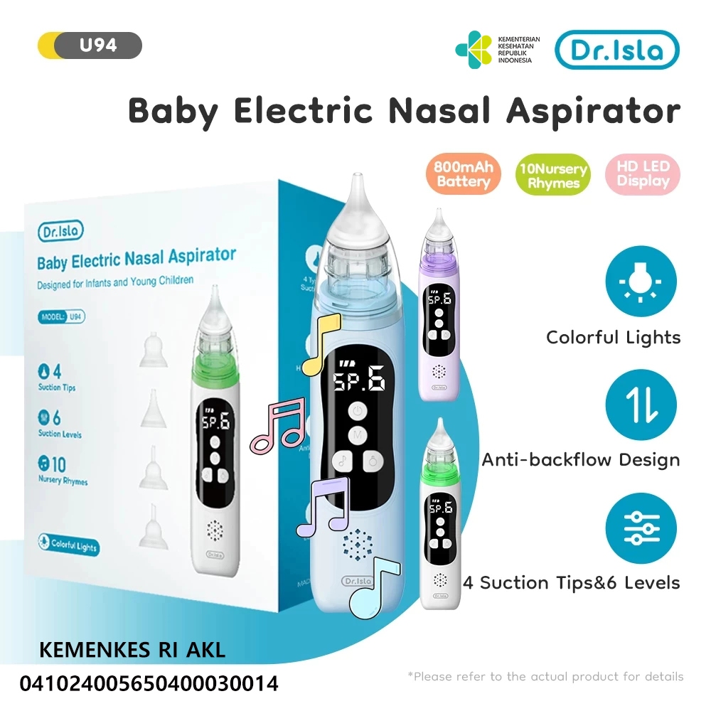 Dr.isla Nasal Aspirator Elektrik U94 Sedot Ingus Bayi Portabel Rechargeable