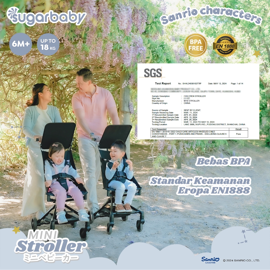 Stroller Bayi Lipat Sugarbaby Sanrio Collection Mini Travel Compact 4.5 kg Foto 4