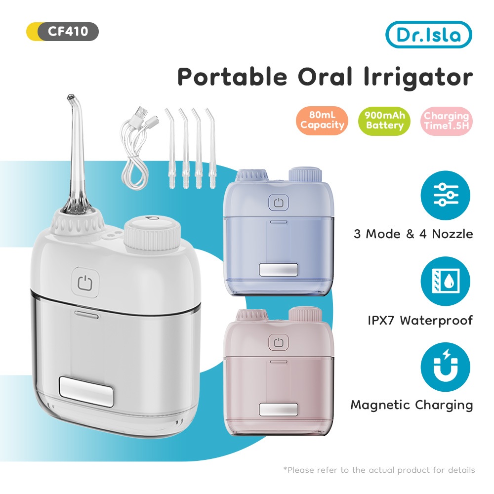Dr.isla Water Floss Electric Dental Cleaner CF410 3 Mode 4 Nozel IPX7 USB Rechargeable