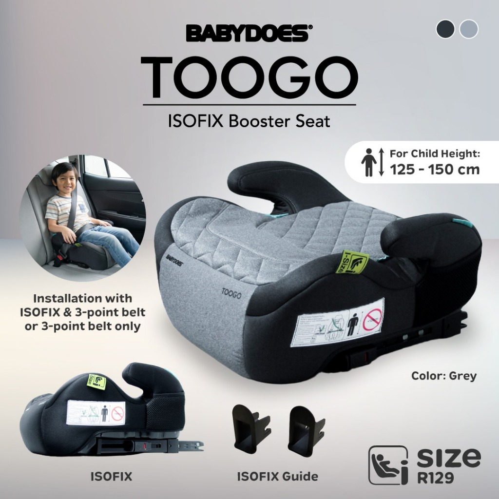 Babydoes TOOGO Booster Car Seat ISOFIX Certified R129 untuk Anak 125-150cm Foto 6