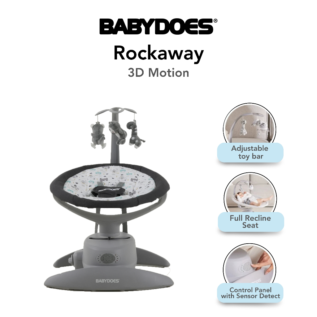 Babydoes Rockaway Baby Swing Elektrik Kursi Putar 360 Remote Control Foto 2