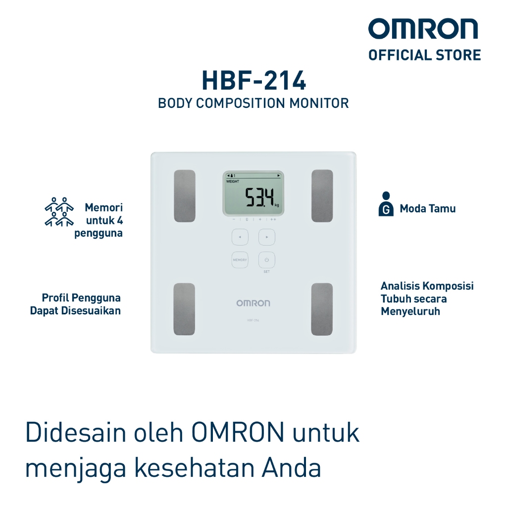 Omron Karada Scan HBF-214 Monitor Komposisi Tubuh Digital Analisis Lemak Visceral Foto 6