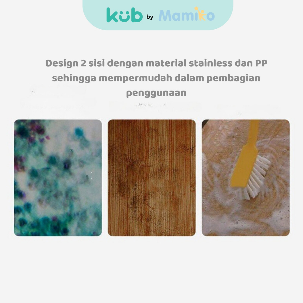 KUB Multifunction Anti Bacterial Chop Board Telenan Hijau 2 Sisi Stainless PP Foto 4