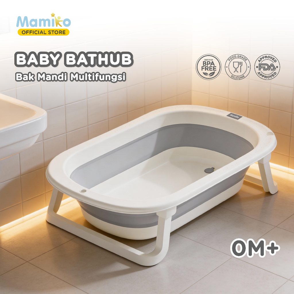 Bak Mandi Bayi Lipat Mamiko Foldable Portable Baby Bath Tub Anti Selip