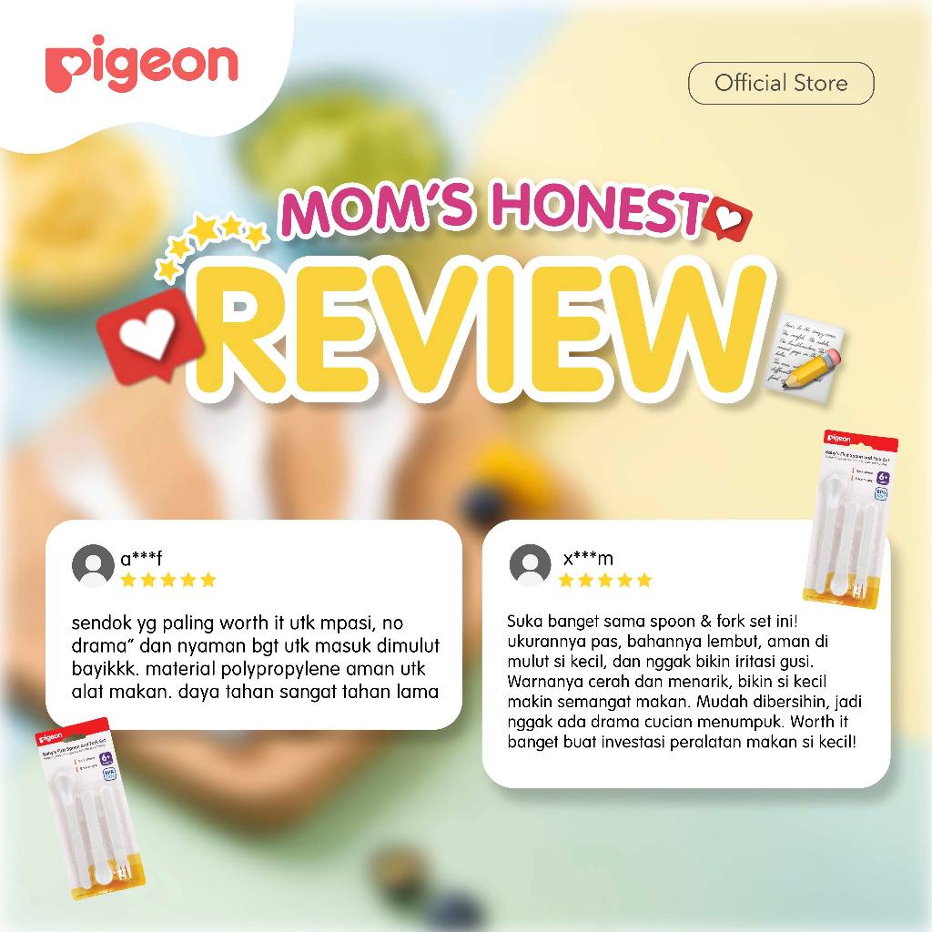 Pigeon Spoon and Fork Set Alat Makan Bayi MPASI BPA Free Food Grade 3 Foto 5