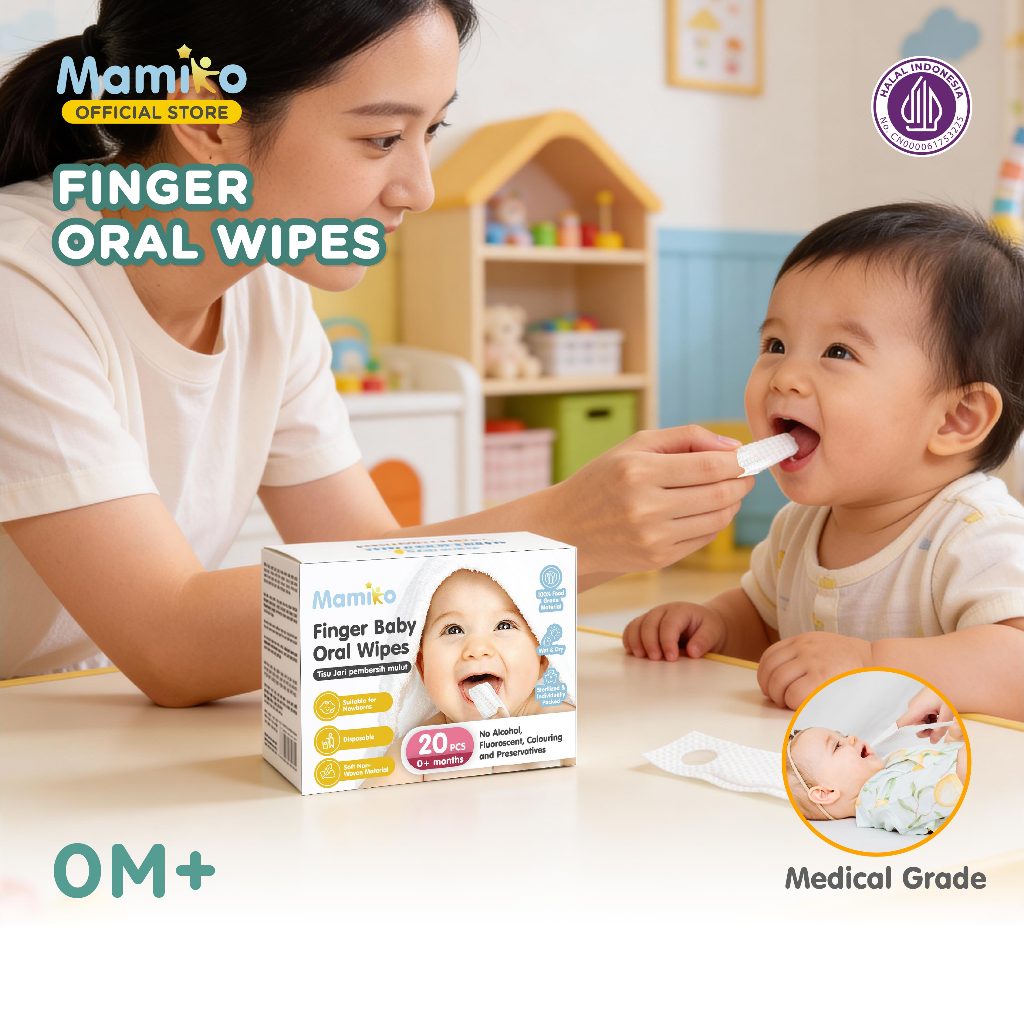 Mamiko Finger Baby Oral Wipes 20 Pcs Kain Pembersih Lidah Gigi Gusi Bayi