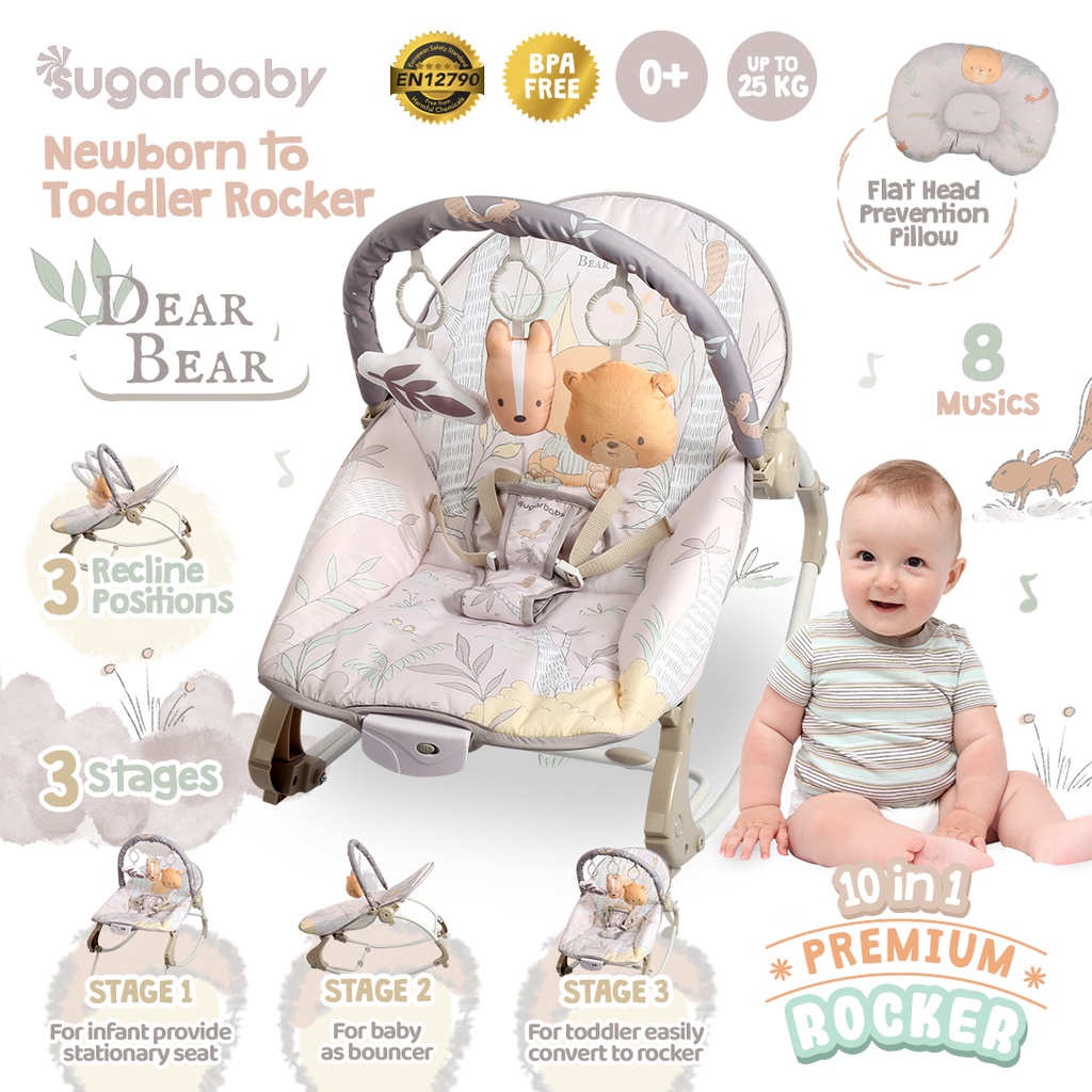 Ayunan Bayi Sugarbaby 10in1 Premium Rocker Bouncer Kursi Goyang Manual Foto 7