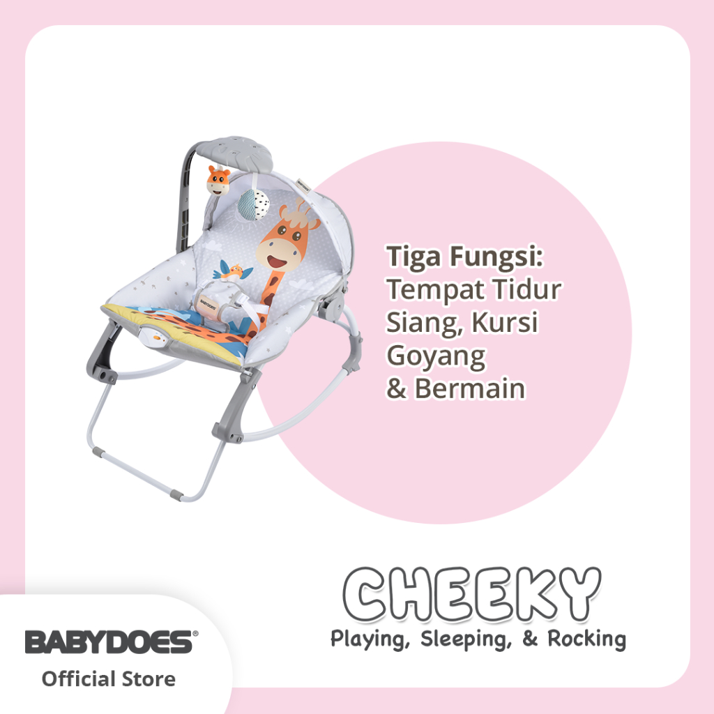 Babydoes Cheeky Baby Rocker Kursi Goyang Bayi 3 in 1 dengan Musik Getar dan Foto 4