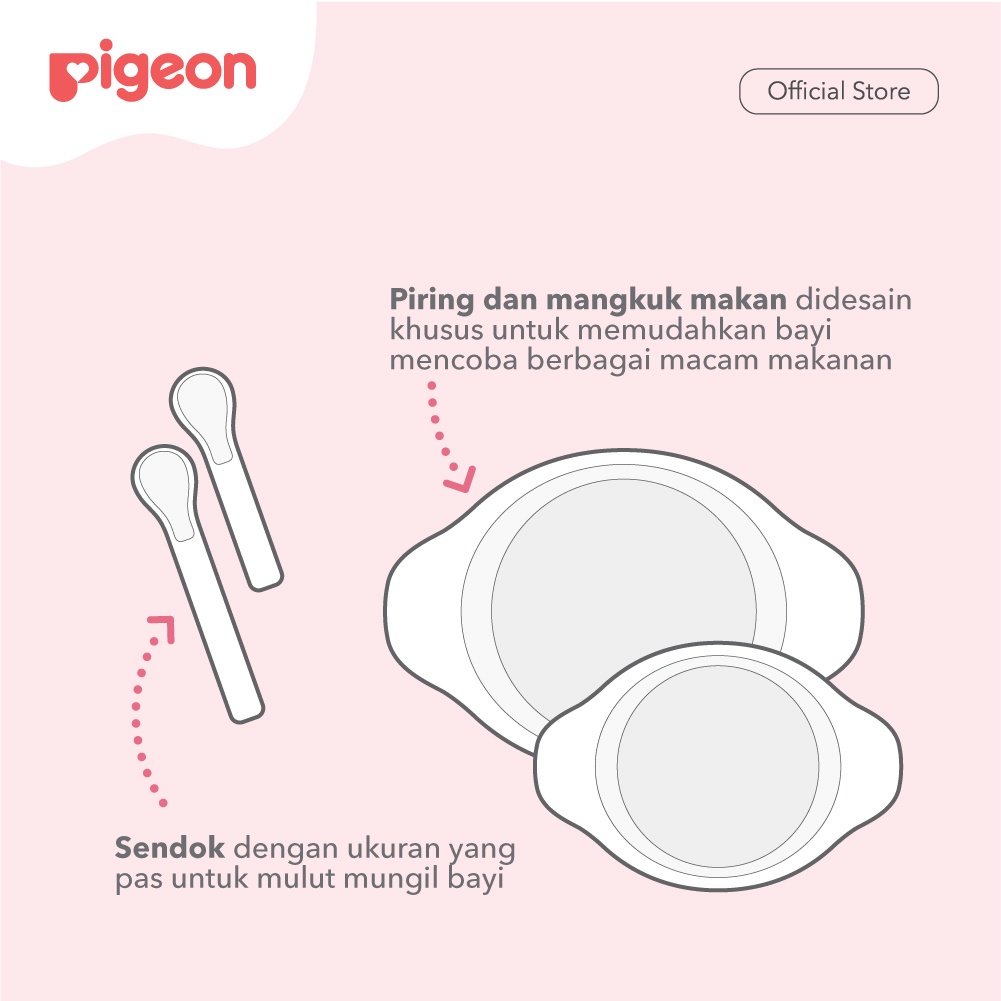 PIGEON Feeding Set Mini Peralatan Makan Bayi MPASI Piring Mangkuk Sendok BPA Free Foto 3