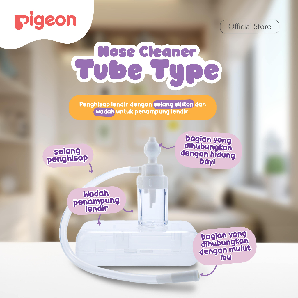Pigeon Nose Cleaner Tube Type Alat Penghisap Lendir Ingus Bayi Aman BPA Free
