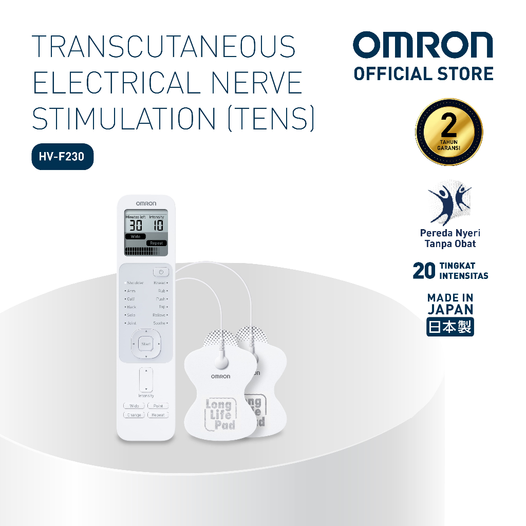Omron HV-F230 TENS Massager Elektrik Alat Terapi Nyeri Otot 12 Mode