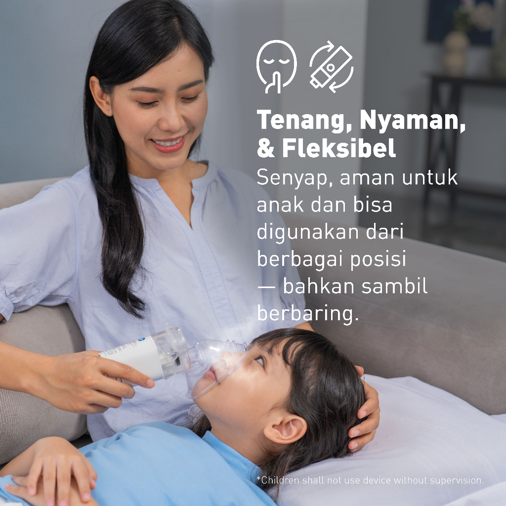 Nebulizer Ultrasonic Mesh Omron NE-U200 Portable Posisi 360° Hampir Tanpa Suara Foto 3