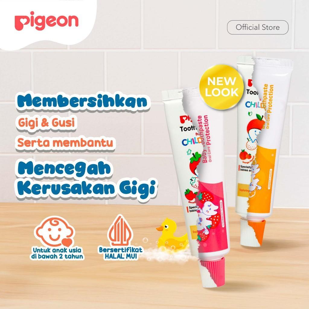 Pasta Gigi Bayi Pigeon Halal 50g Rasa Stroberi Jeruk Aman Tertelan Foto 2