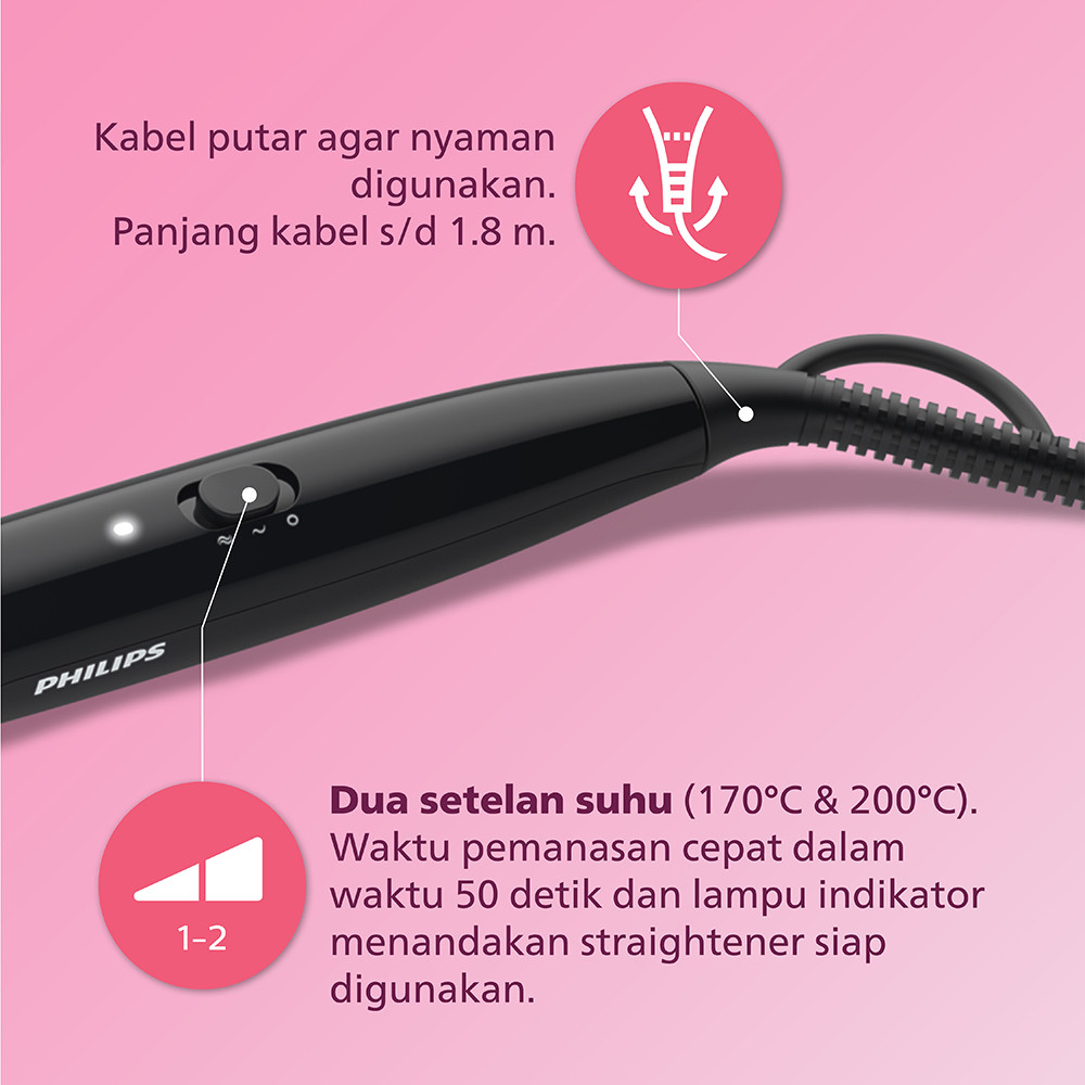Philips Hair Dryer BHD308/10 + Straightening Brush BHH880/00 Foto 4