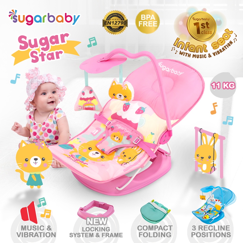 Sugarbaby 1st Class Infant Seat Kursi Musik Getar Bayi Portable Lipat Foto 7