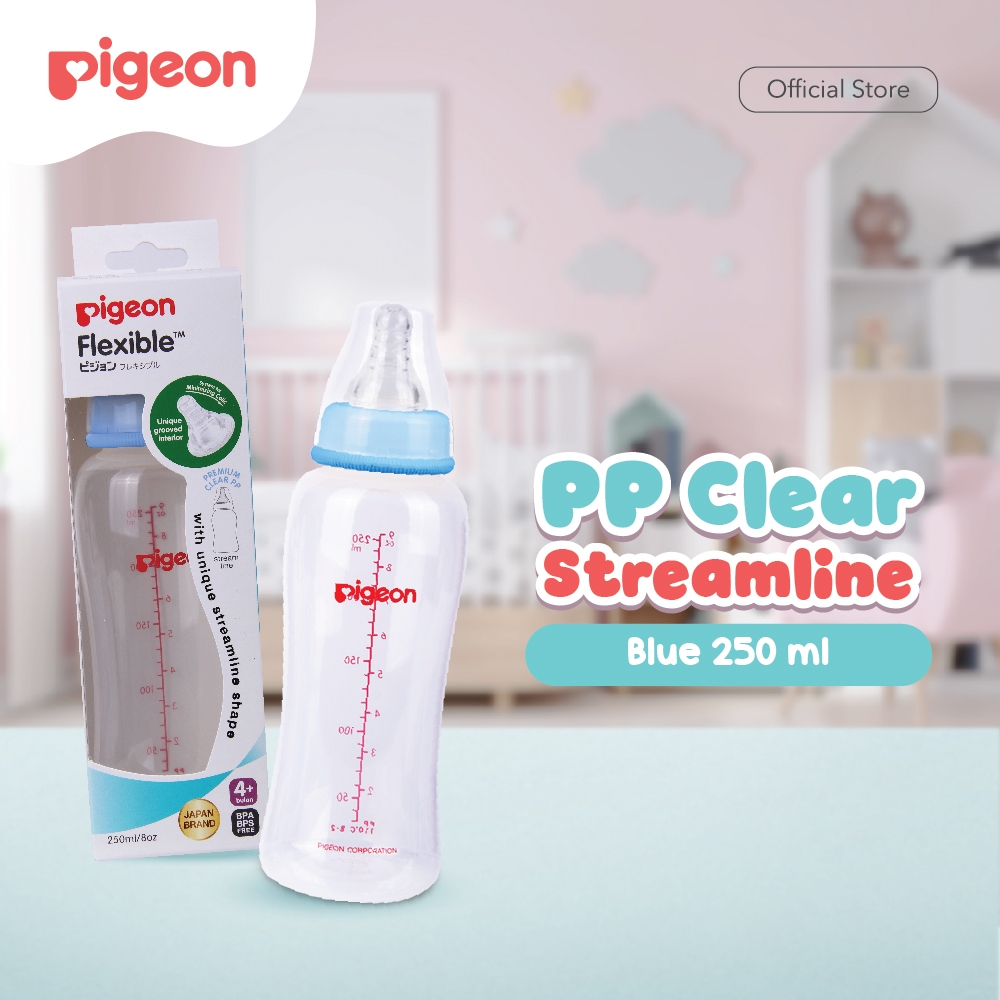 Botol Susu Pigeon Slim Neck PP 250ml BPA Free Anti Kolik Dot Peristaltic Size Foto 5