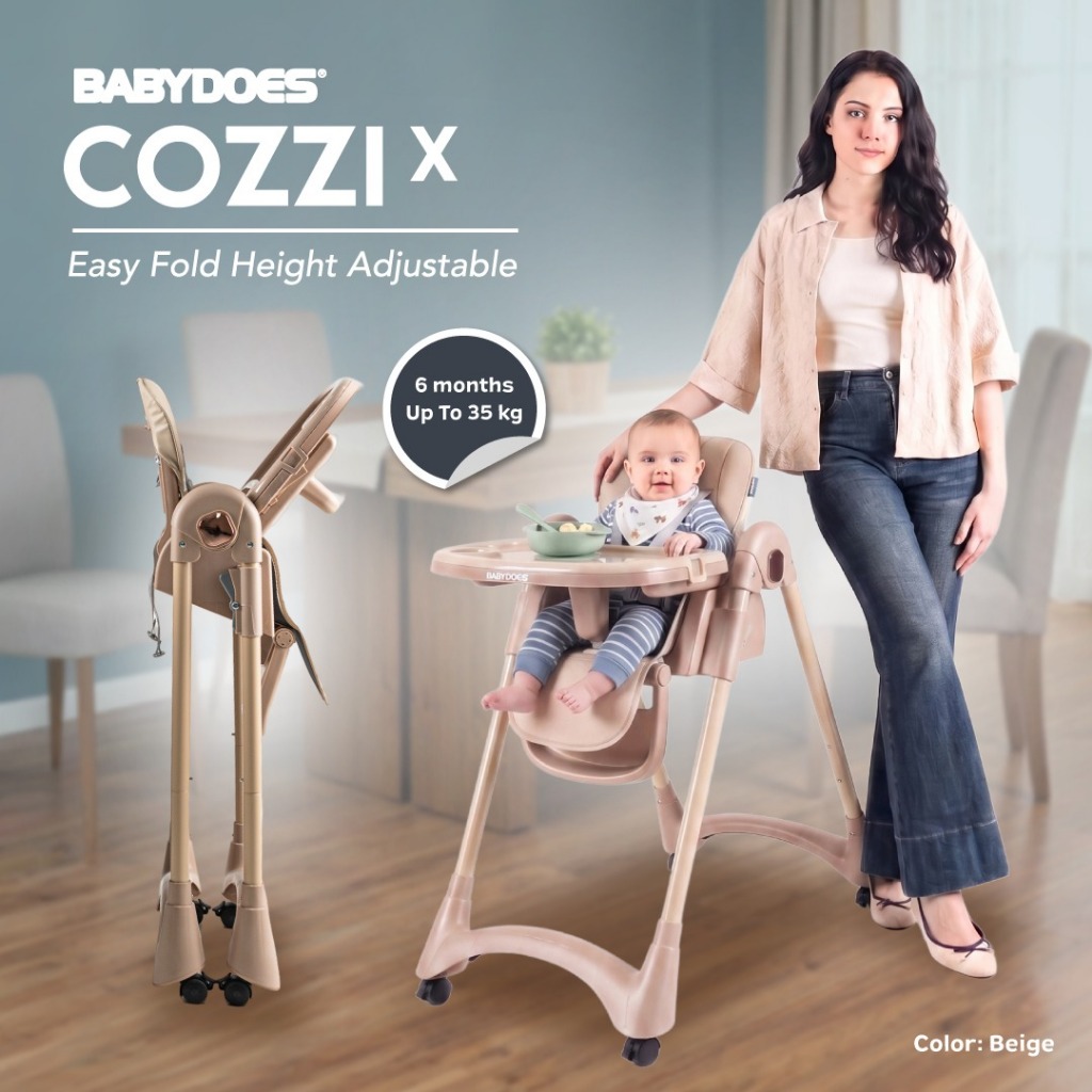 Kursi Makan Bayi Babydoes Cozzi X High Chair Adjustable 7 Level Mudah Dilipat Foto 6