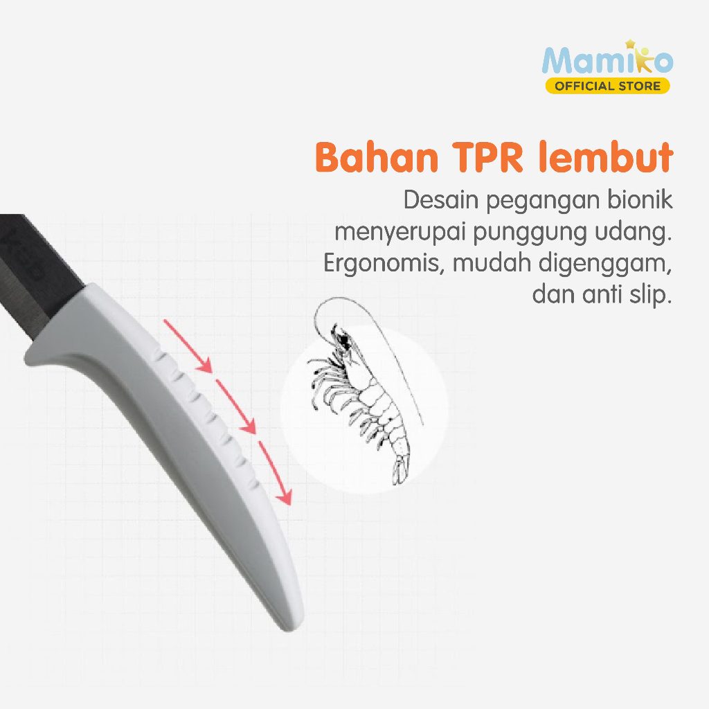 Set Pisau Keramik KUB 3-Piece Bilah Hitam Anti Noda dengan Talenan Grey Foto 3