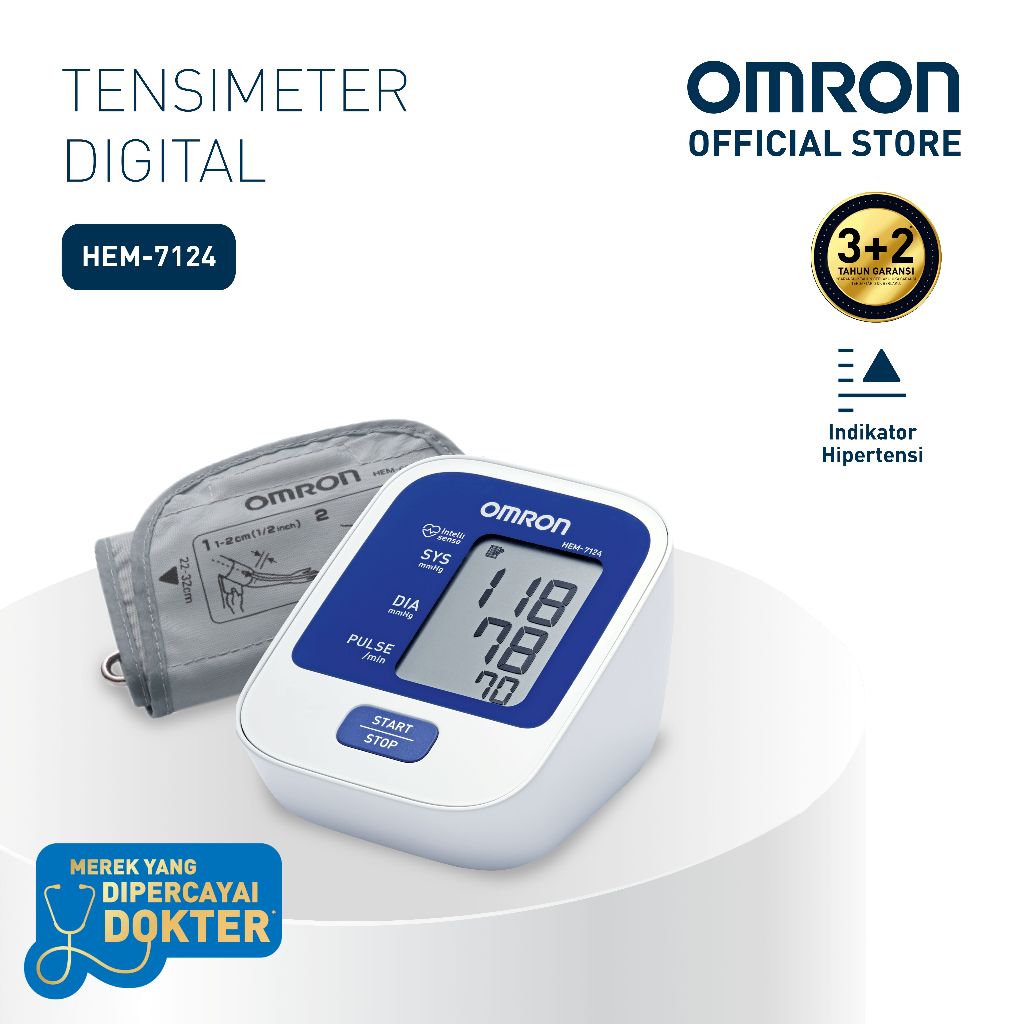 Omron Tensimeter Digital HEM-7090 & HEM-7124 Upper Arm Blood Pressure Monitor IntelliSense Foto 5
