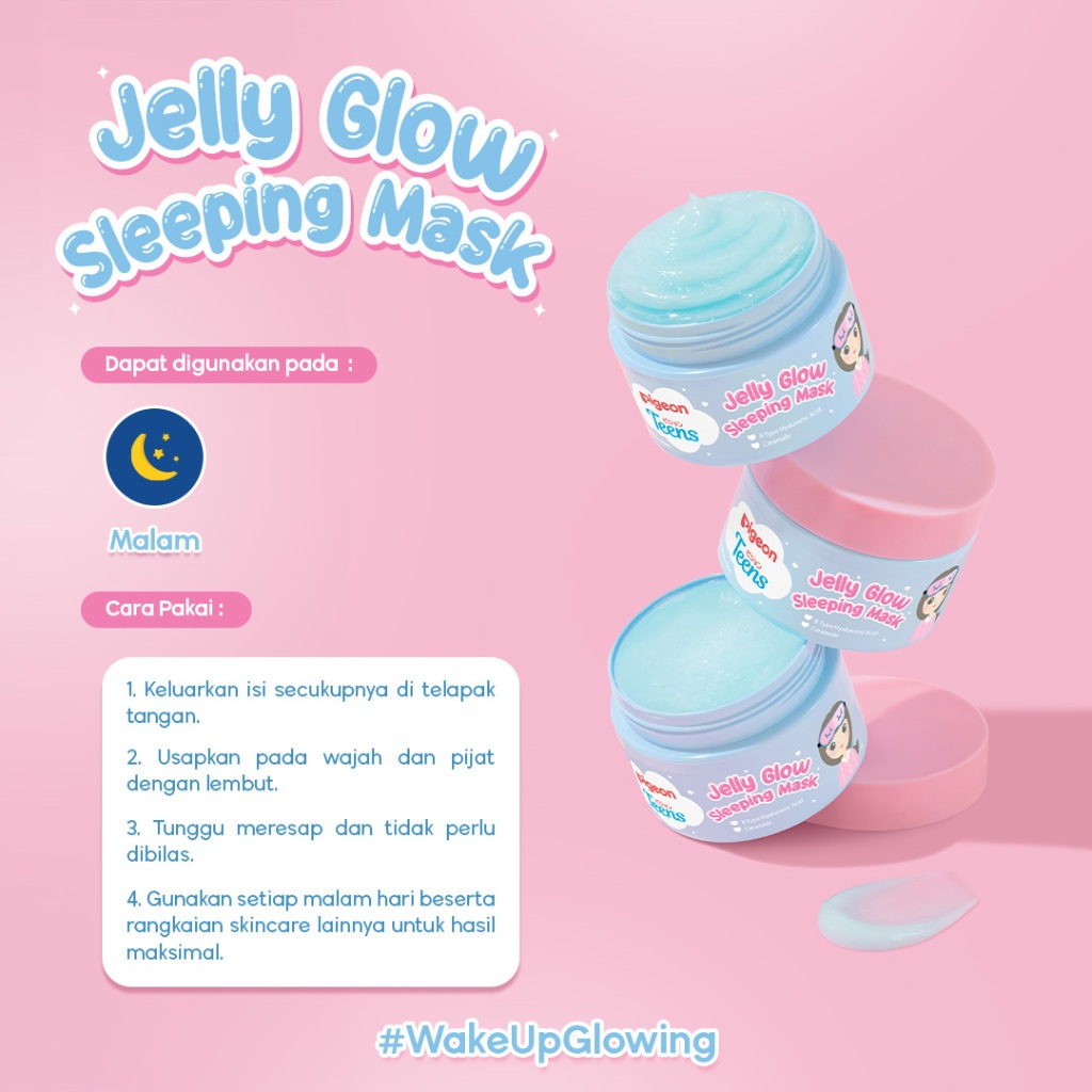 Pigeon Teens Jelly Glow Sleeping Mask 30G Night Cream Hydrating Skin Barrier Foto 3