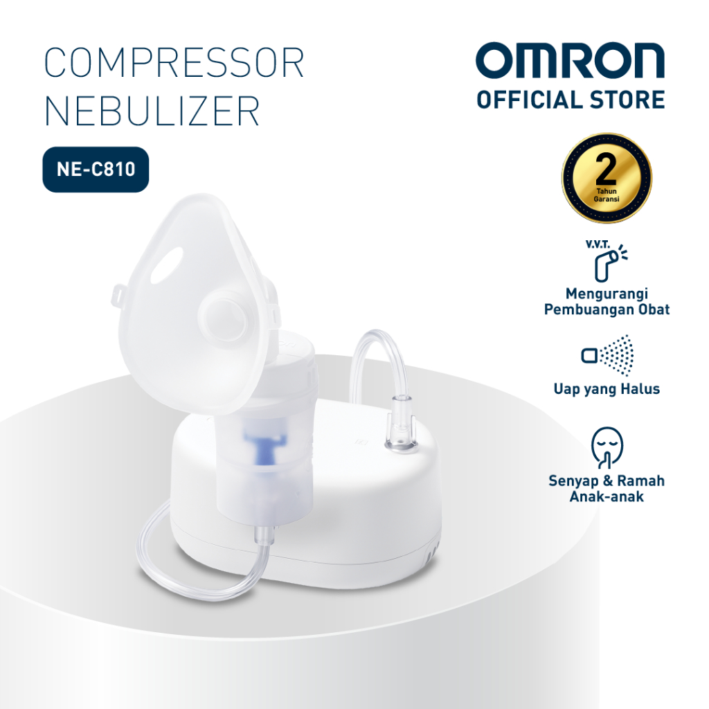 Omron Compressor Nebulizer NE-C810 Portable Ringan dengan Teknologi Virtual Valve VVT