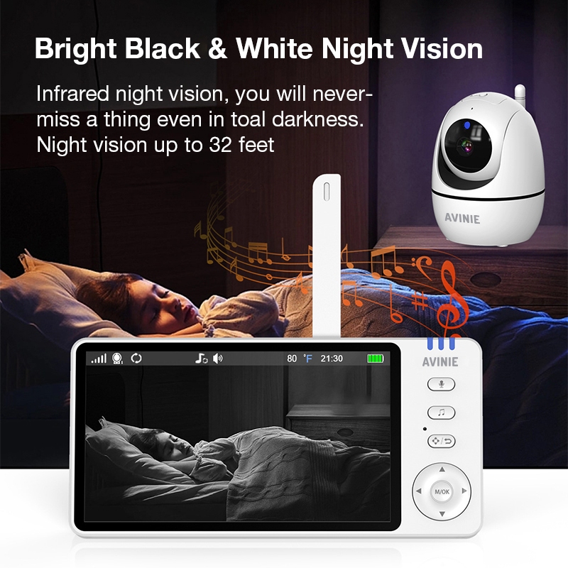 Dr.isla Baby Monitor Camera AVINIE AVM5 360 Derajat Night Vision & Voice Call Foto 6