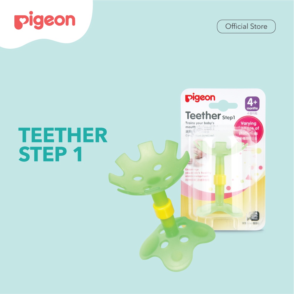 PIGEON Teether Step 1 & Step 2 untuk Bayi 4 dan 7 Bulan Mainan