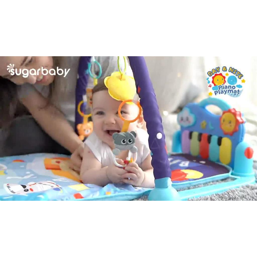 SUGARBABY Day & Nite Piano Playmat Mainan Bayi 4 Tahap dengan Fun Projector &