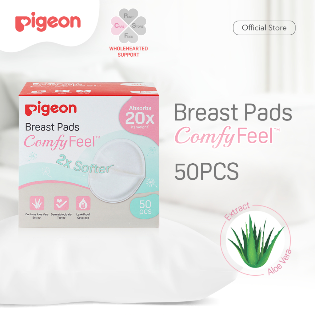 Pigeon Breast Pads Comfyfeel Penyerap ASI Sekali Pakai dengan Aloe Vera Isi 30pcs Foto 6