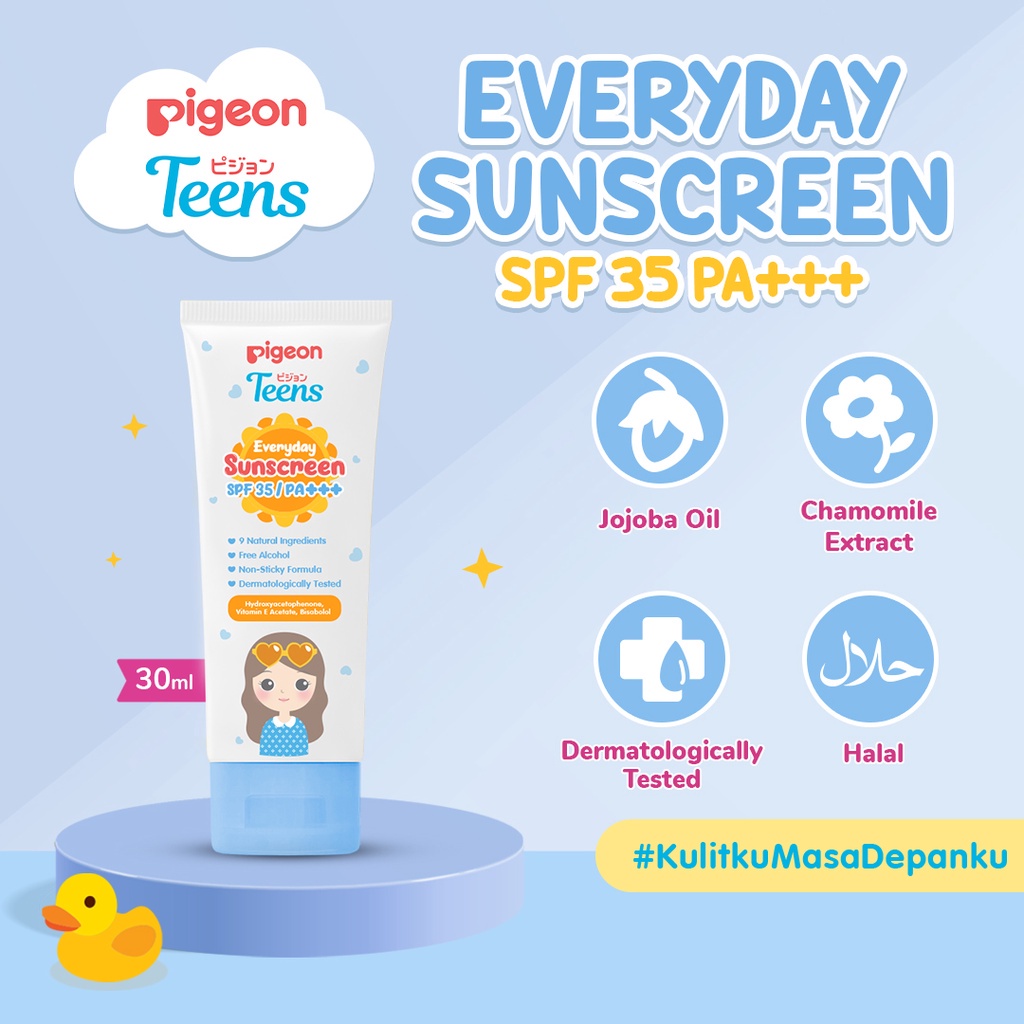Sunscreen Pigeon Teens Everyday SPF 35 PA+++ 30ml Halal Non Sticky Formula