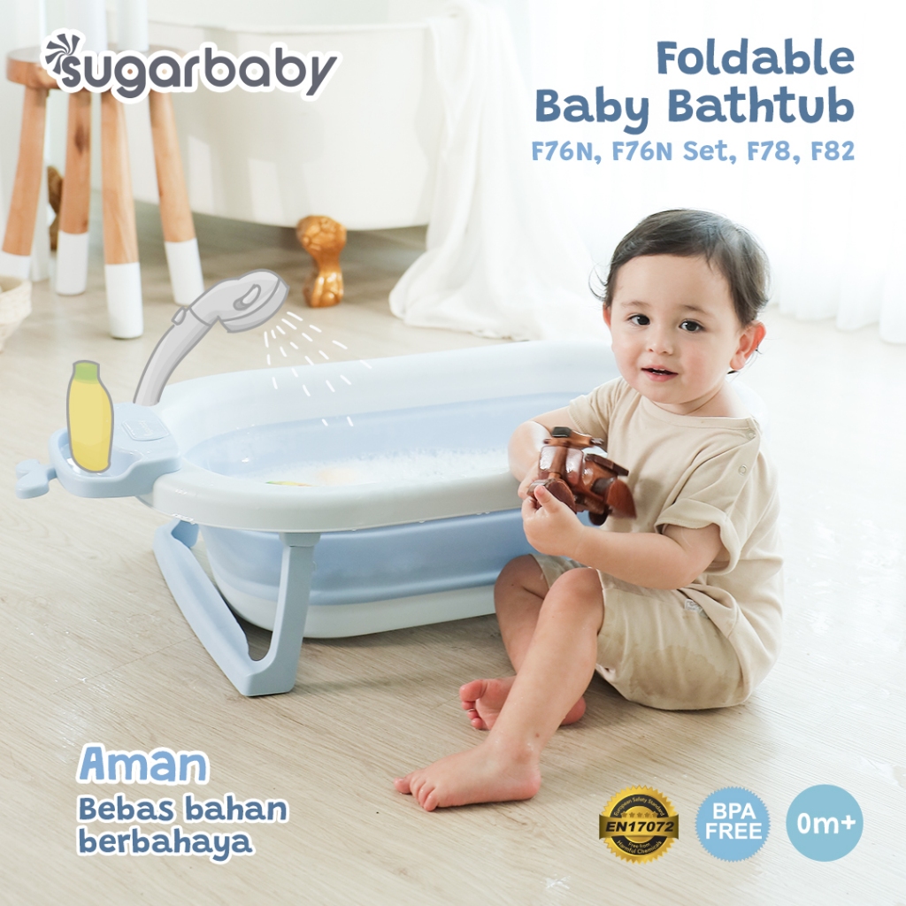 Sugarbaby Bak Mandi Bayi Lipat F76N Sensor Panas BPA Free Standar EN 14528 Foto 2