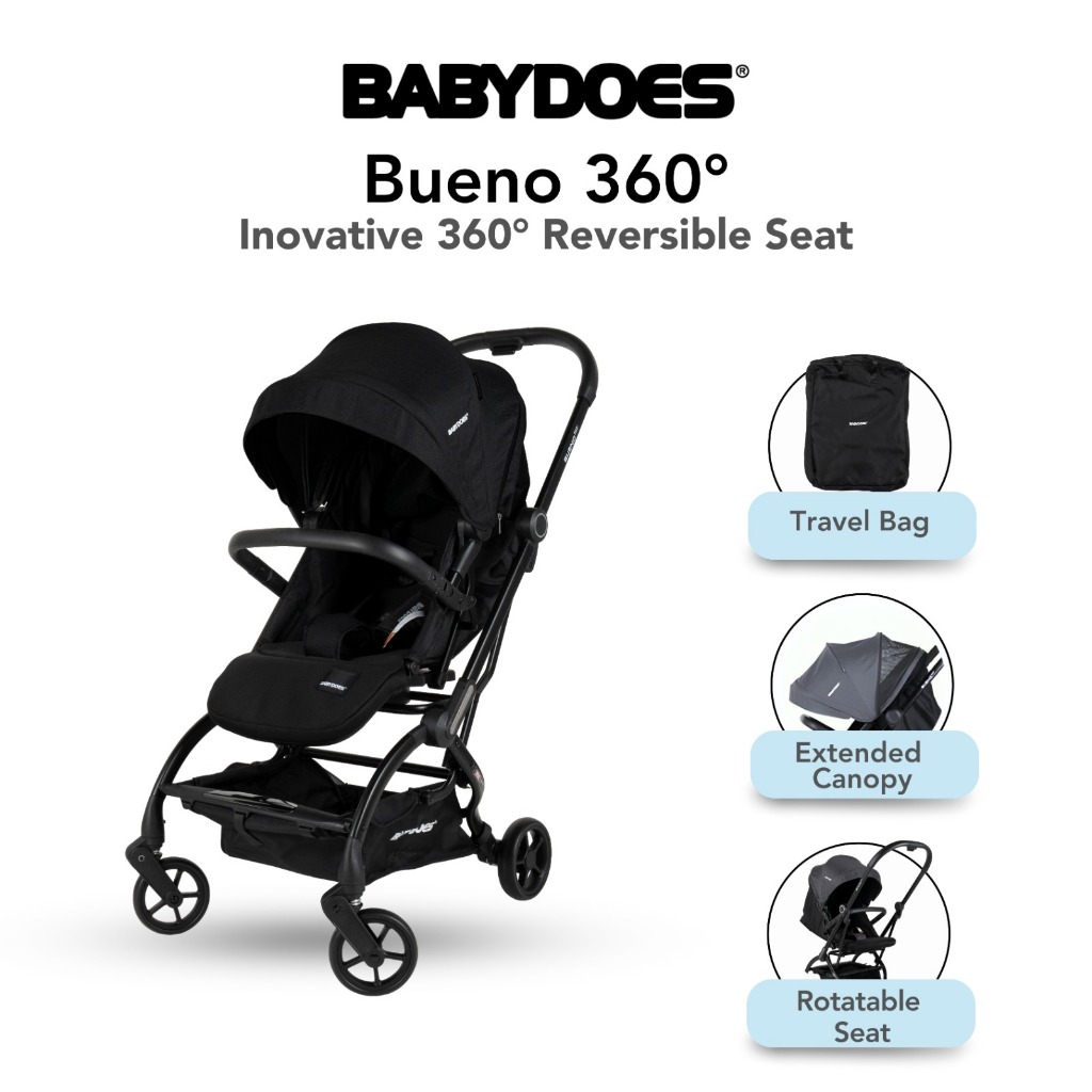 Babydoes Bueno 360 Stroller Reversible Kursi Putar Newborn to 20kg Compact Foto 2