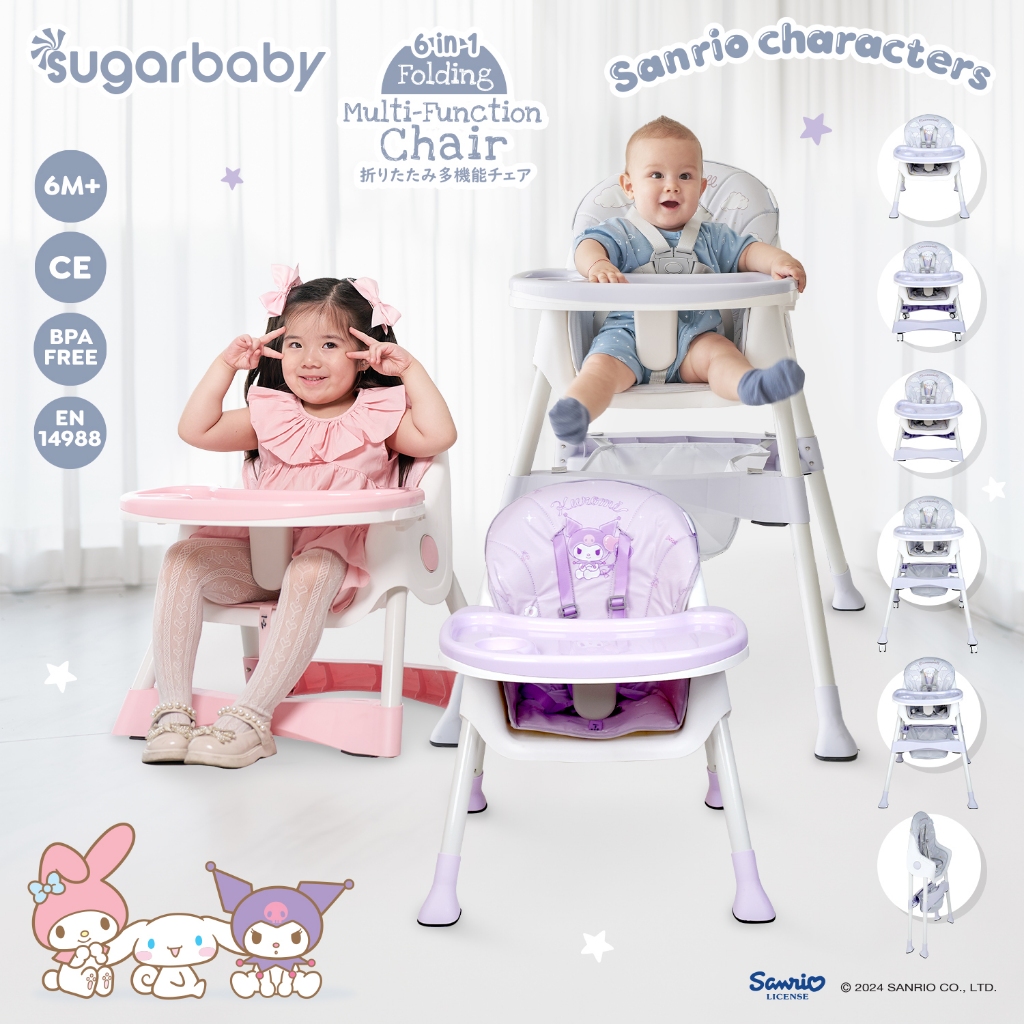 Kursi Makan Bayi Sugar Baby 6-in-1 Folding Multi-Function Chair Sanrio Collection Foto 2