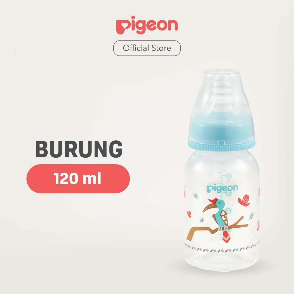 Pigeon Botol Susu Slim Neck PP RP 120ml Motif Hewan Langka dengan Dot S-Type Foto 6