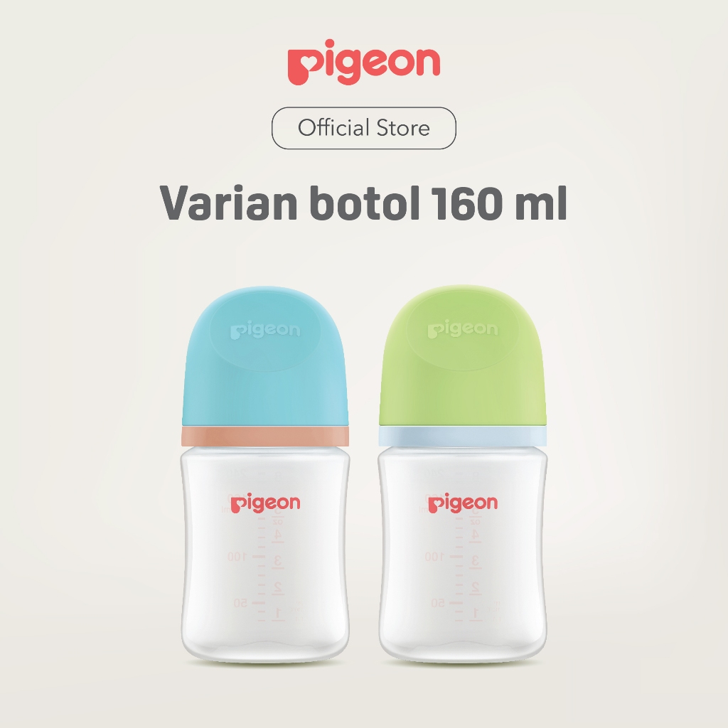 Botol Susu Pigeon Wide Neck Biomass PP 160ml Twin Pack SofTouch Nipple SS Foto 6