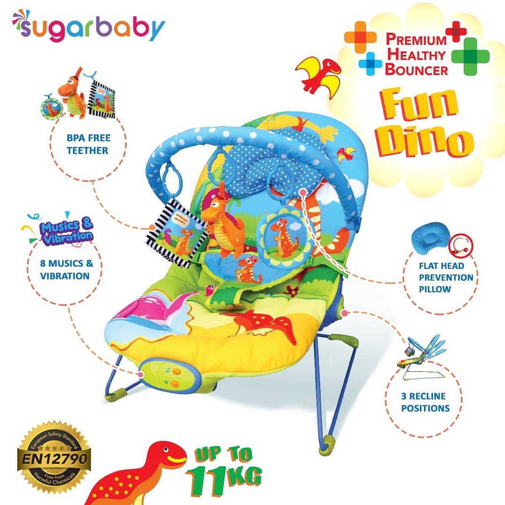 Sugar Baby Premium Baby Bouncer 3in1 Tempat Tidur Duduk Mainan Newborn 11kg Foto 3