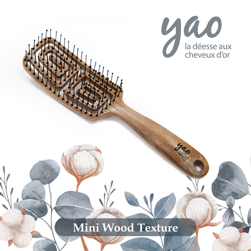 Sisir Kayu Anti Rontok Yao Korea Wood Texture Hair Comb untuk Rambut Indah Foto 4