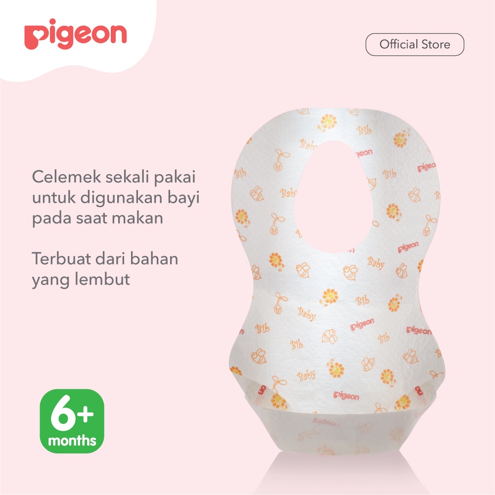 PIGEON Disposable Baby Bibs 20 Pcs Celemek Bayi Sekali Pakai Anti Air Foto 2