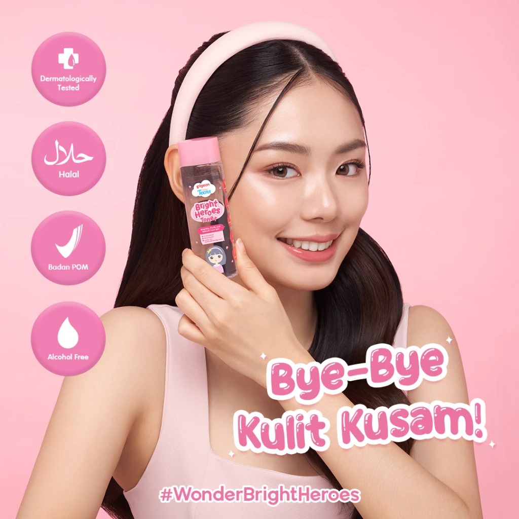 Pigeon Teens Bright Heroes Toner 100ml Niacinamide 5% Alcohol Free Skincare Remaja Foto 4