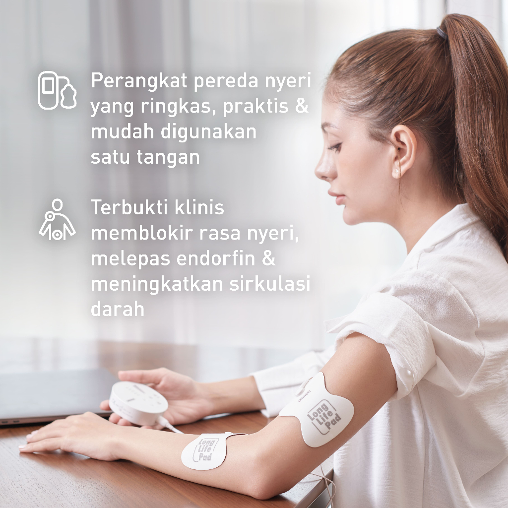 Omron Alat Pijat Elektronik TENS HV-F013 Pulse Massager Portabel 3 Mode Area Tubuh Foto 3