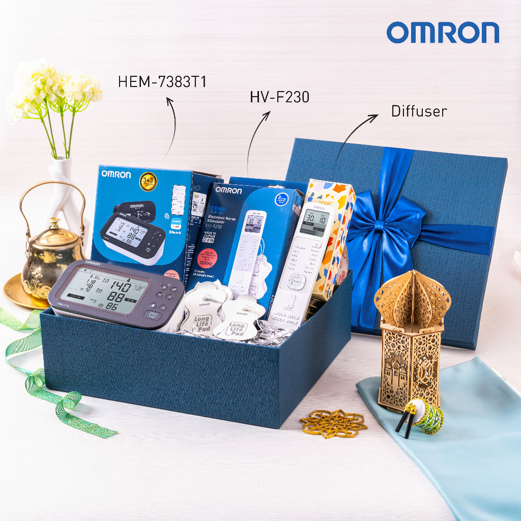 Omron HEM-7383T Tensimeter Dual User Deteksi AFib & Omron TENS HV-F230 Made in Japan Foto 3