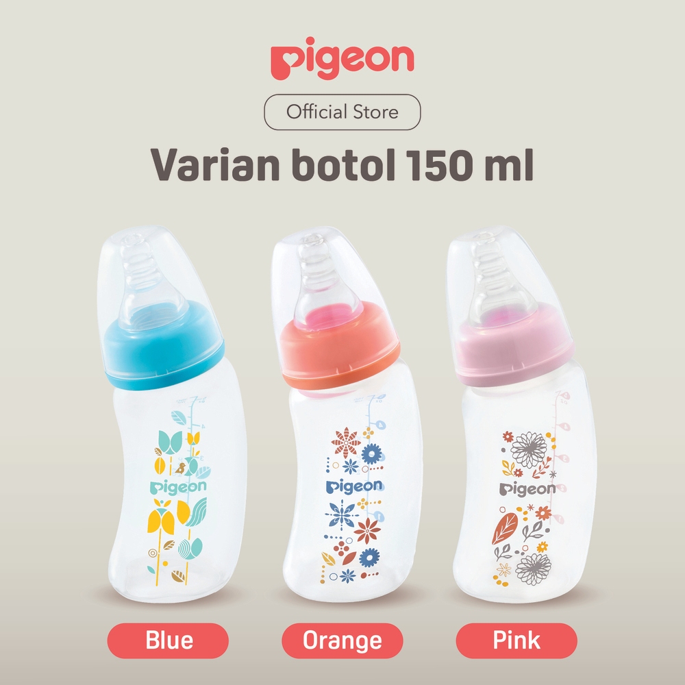 Pigeon Botol Susu PP Curve 150ml Dot Peristaltic Slim Neck S Anti Kolik Foto 2