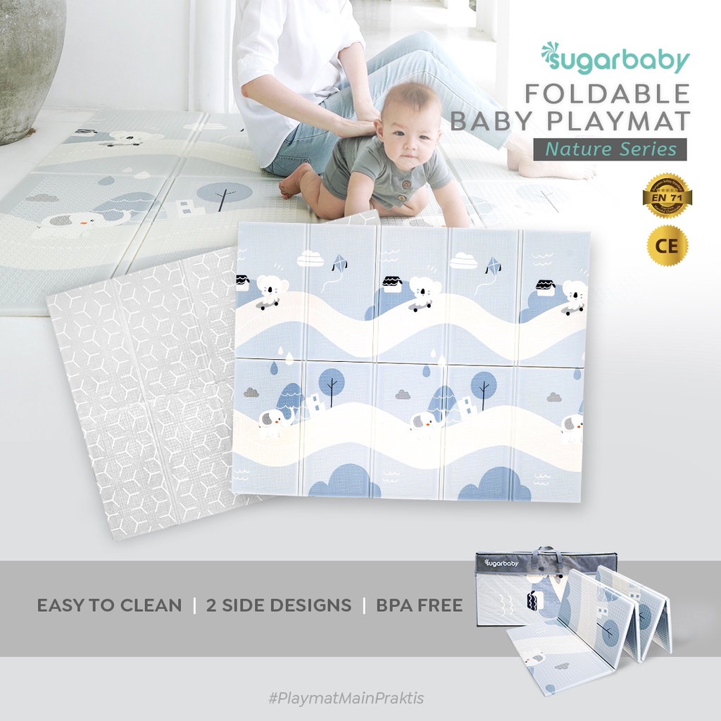 SUGAR BABY Foldable Baby Playmat Nature Series XL Anti Licin Anti Air Matras Bayi Foto 6