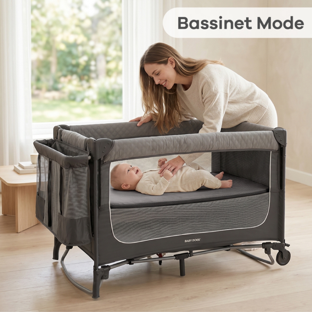 Babydoes Easyfold Auto Baby Box Tempat Tidur Bayi Lipat Otomatis dengan Meja Ganti Foto 4
