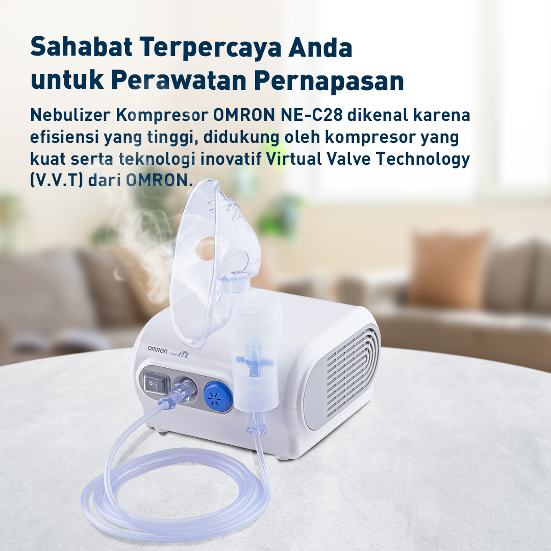 Omron Nebulizer NE-C28 Kompresor Terapi Pernapasan dengan Teknologi VVT Foto 6