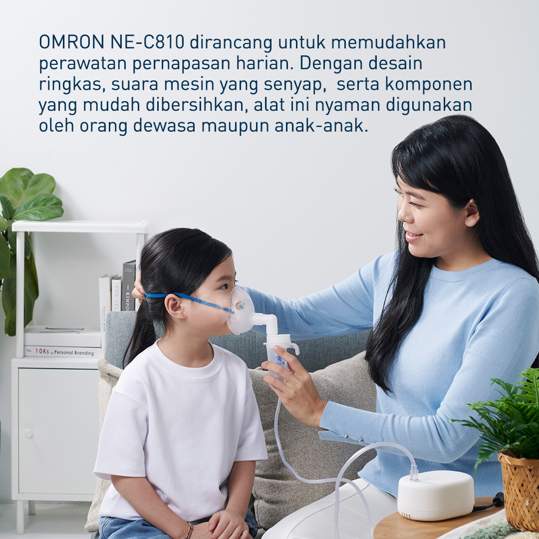 Omron Compressor Nebulizer NE-C810 Portable Ringan dengan Teknologi Virtual Valve VVT Foto 7